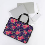 Rose Pansy Floral Flower Pattern Print Laptop Sleeve With Handle
