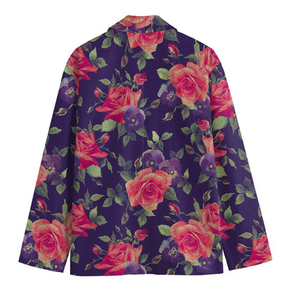 Rose Pansy Floral Flower Pattern Print Men's Blazer