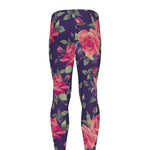 Rose Pansy Floral Flower Pattern Print Men's leggings