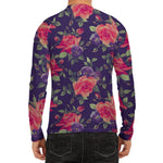Rose Pansy Floral Flower Pattern Print Men's Long Sleeve Rash Guard