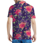 Rose Pansy Floral Flower Pattern Print Men's Polo Shirt