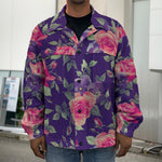 Rose Pansy Floral Flower Pattern Print Men's Shirt Jacket