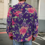 Rose Pansy Floral Flower Pattern Print Men's Shirt Jacket