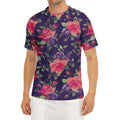 Rose Pansy Floral Flower Pattern Print Men's Short Sleeve Rash Guard