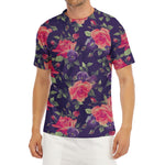Rose Pansy Floral Flower Pattern Print Men's Short Sleeve Rash Guard