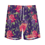 Rose Pansy Floral Flower Pattern Print Men's Sports Shorts