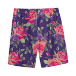 Rose Pansy Floral Flower Pattern Print Men's Sports Shorts