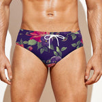 Rose Pansy Floral Flower Pattern Print Men's Swim Briefs