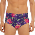 Rose Pansy Floral Flower Pattern Print Men's Triangle Swim Briefs