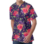 Rose Pansy Floral Flower Pattern Print Men's Velvet T-Shirt