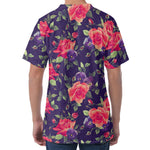 Rose Pansy Floral Flower Pattern Print Men's Velvet T-Shirt
