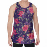 Rose Pansy Floral Flower Pattern Print Men's Velvet Tank Top
