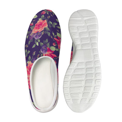 Rose Pansy Floral Flower Pattern Print Mesh Casual Shoes