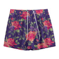Rose Pansy Floral Flower Pattern Print Mesh Shorts