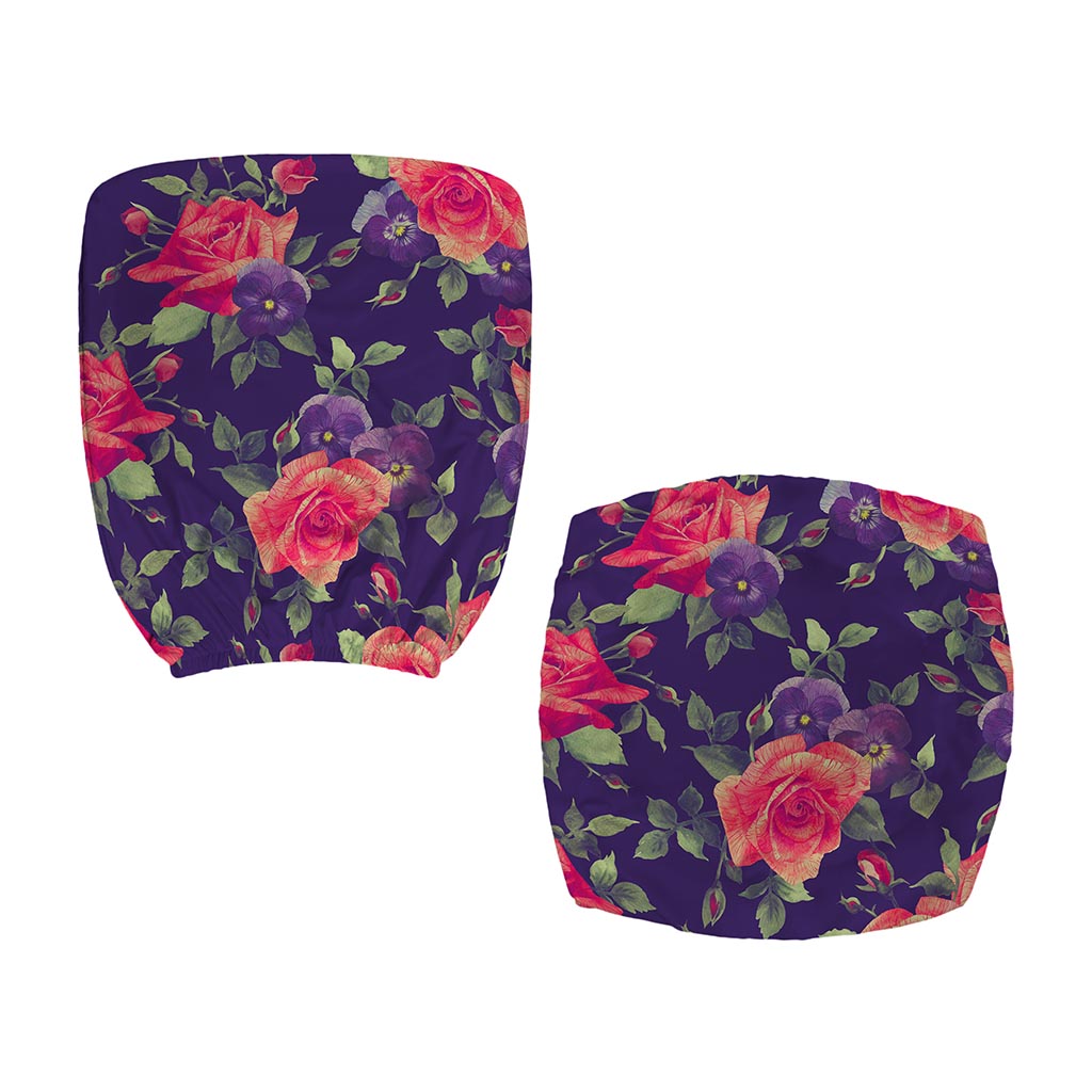 Rose Pansy Floral Flower Pattern Print Office Chair Cover