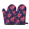 Rose Pansy Floral Flower Pattern Print Oven Mitts
