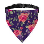 Rose Pansy Floral Flower Pattern Print Over The Collar Dog Bandana