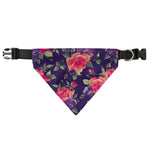 Rose Pansy Floral Flower Pattern Print Over The Collar Dog Bandana