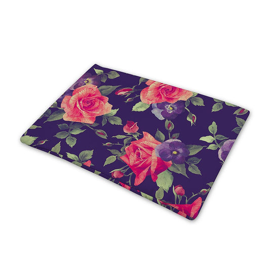 Rose Pansy Floral Flower Pattern Print Pet Cooling Mat Cover