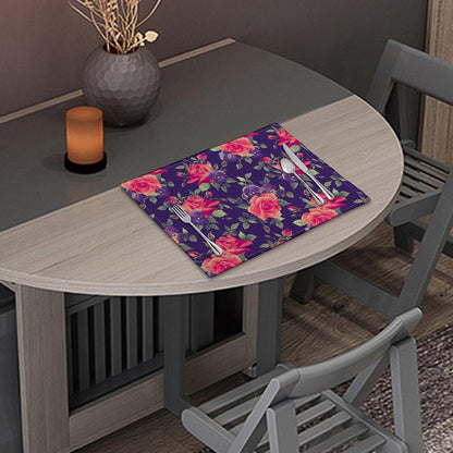 Rose Pansy Floral Flower Pattern Print Placemat