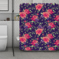 Rose Pansy Floral Flower Pattern Print Polyester Shower Curtain