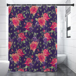 Rose Pansy Floral Flower Pattern Print Premium Shower Curtain