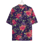 Rose Pansy Floral Flower Pattern Print Rayon Hawaiian Shirt