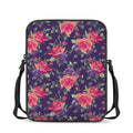 Rose Pansy Floral Flower Pattern Print Rectangular Crossbody Bag