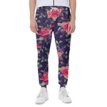 Rose Pansy Floral Flower Pattern Print Scuba Joggers