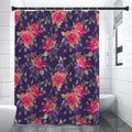 Rose Pansy Floral Flower Pattern Print Shower Curtain