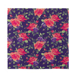 Rose Pansy Floral Flower Pattern Print Silk Bandana