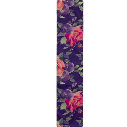 Rose Pansy Floral Flower Pattern Print Table Runner