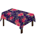 Rose Pansy Floral Flower Pattern Print Tablecloth
