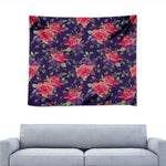 Rose Pansy Floral Flower Pattern Print Tapestry