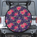 Rose Pansy Floral Flower Pattern Print Tire Cover