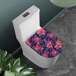 Rose Pansy Floral Flower Pattern Print Toilet Lid Cover