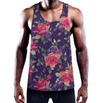 Rose Pansy Floral Flower Pattern Print Training Tank Top