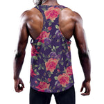 Rose Pansy Floral Flower Pattern Print Training Tank Top