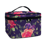 Rose Pansy Floral Flower Pattern Print Travel Makeup Bag