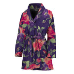 Rose Pansy Floral Flower Pattern Print Women's Bathrobe