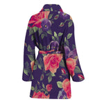 Rose Pansy Floral Flower Pattern Print Women's Bathrobe