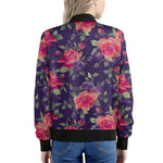 Rose Pansy Floral Flower Pattern Print Women's Bomber Jacket