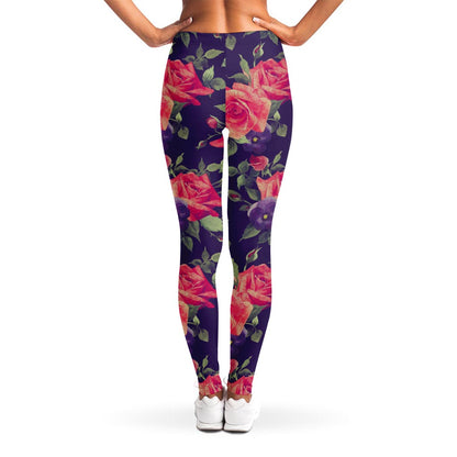 Rose Pansy Floral Flower Pattern Print Women's Leggings