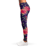 Rose Pansy Floral Flower Pattern Print Women's Leggings