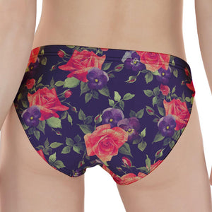 Rose Pansy Floral Flower Pattern Print Women's Panties