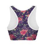 Rose Pansy Floral Flower Pattern Print Women's Sports Bra