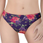 Rose Pansy Floral Flower Pattern Print Women's Thong