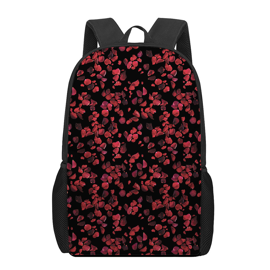 Rose Petals Pattern Print 17 Inch Backpack