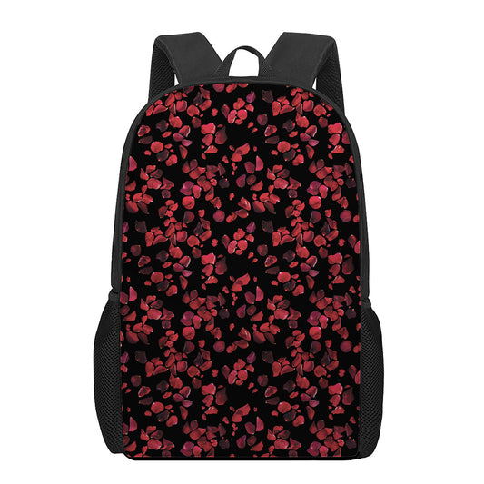 Rose Petals Pattern Print 17 Inch Backpack