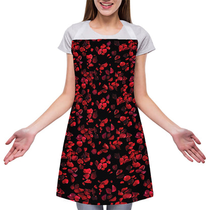 Rose Petals Pattern Print Adjustable Apron